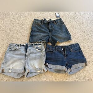 GAP Women's Denim Shorts Trio - Light Blue, Medium Blue, Dark Blue